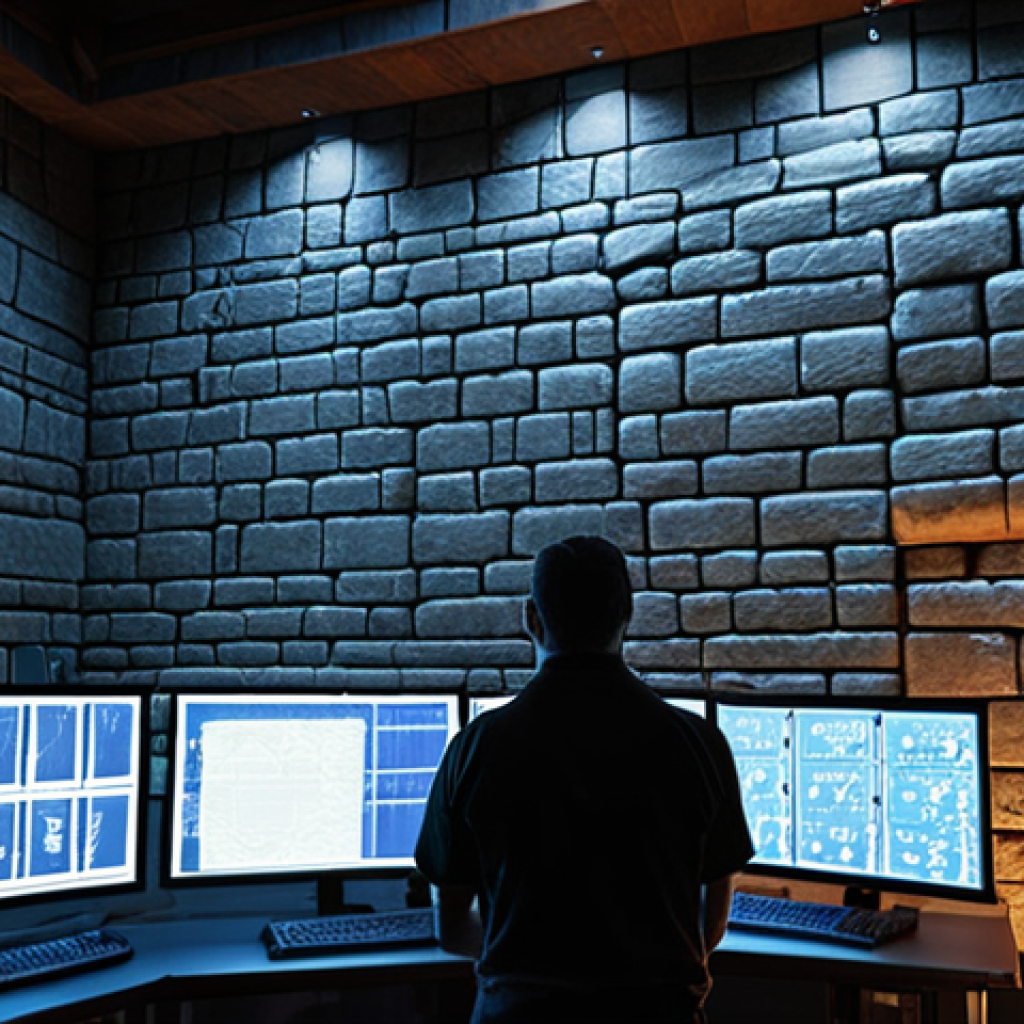 **
"A medieval fortress, its stone walls replaced with digital screens displaying code and data streams, protecting a central server room glowing with activity. Knights are replaced by IT specialists monitoring the walls for breaches, reflecting the idea of a 'digital fortress' protecting critical assets."
**