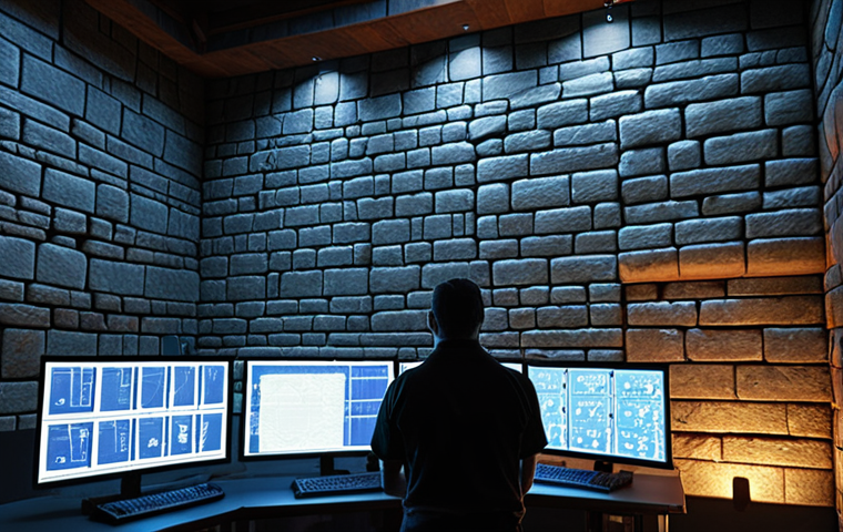 **
"A medieval fortress, its stone walls replaced with digital screens displaying code and data streams, protecting a central server room glowing with activity. Knights are replaced by IT specialists monitoring the walls for breaches, reflecting the idea of a 'digital fortress' protecting critical assets."
**