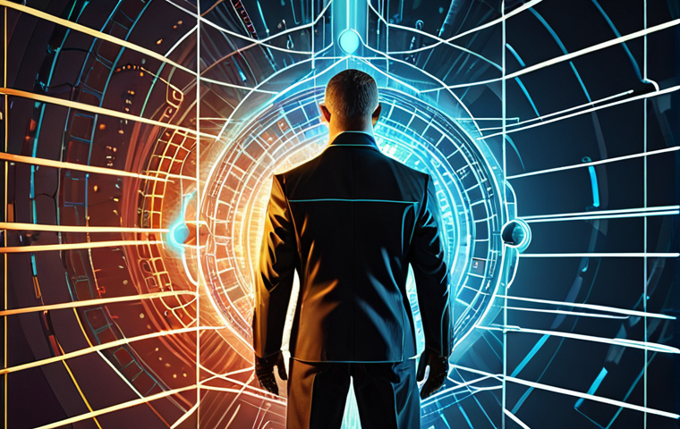 A conceptual illustration of a resilient, modern digital fortress. The structure, gleaming with advanced security protocols, is actively absorbing and analyzing streams of data (threat intelligence), represented by glowing lines and predictive patterns, indicating a proactive defense. A confident business leader stands before it, signifying strategic investment in cybersecurity. The imagery conveys foresight, robust protection, and the continuous strengthening of digital defenses against unseen threats. High-tech, strategic, resilient, conceptual art.