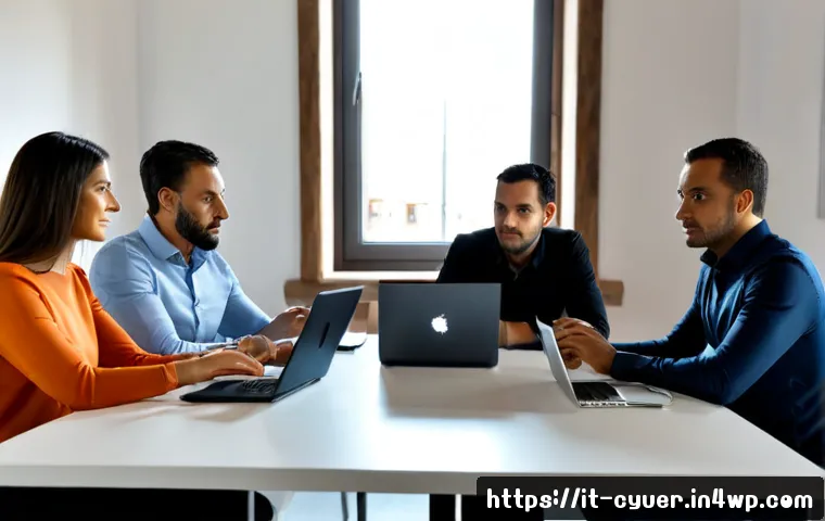 Home 17 사이버 보안 훈련을 통한 인식 제고 - Photorealistic cybersecurity awareness training in a modern Italian office, diverse adult colleagues...